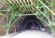 С усилващи мрежи се изгражда част от облицовката на тръбата за София на тунел „Витиня“ на АМ „Хемус“