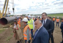 Бойко Борисов и президентът на Сърбия Александър Вучич инспектираха участък 5 от „Балкански поток“ край Летница