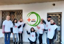 Младежите от БМЧК – Тетевен изрисуваха новото лого на организацията по случай Международния ден на доброволеца и 100 години от основаването на БМЧК